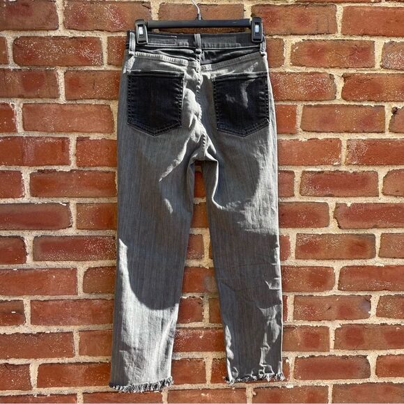 Rag & Bone $275 Evelyn Two Tone High Waisted Jeans Frayed Hem sz 25 - Picture 8 of 12